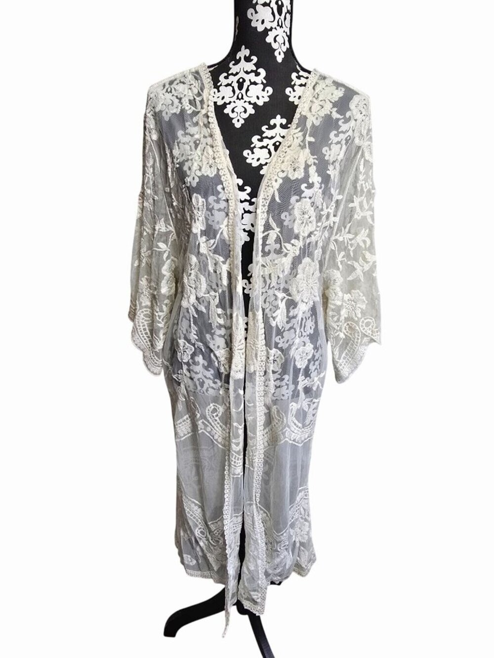 Lace Floral Kimono Small Cardigan She + Sky Boho
